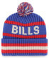 Фото #3 товара Men's Royal Buffalo Bills Bering Cuffed Knit Hat with Pom