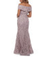 Фото #4 товара Petite Off-The-Shoulder Lace Gown