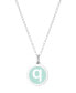 Фото #33 товара Auburn Jewelry mini Initial Pendant Necklace in Sterling Silver and Mint Enamel, 16" + 2" Extender