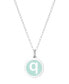 ფოტო #37 პროდუქტის Mini Initial Pendant Necklace in Sterling Silver and Mint Enamel, 16" + 2" Extender