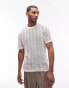 Фото #1 товара Topman oversized short sleeve open knit t-shirt in ecru