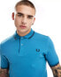 Фото #1 товара Fred Perry twin tipped polo shirt in light blue