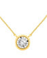 ფოტო #1 პროდუქტის Diamond Miracle Plate Bezel Pendant Necklace (1/2 ct. t.w.) in 14k Gold, 16" + 2" extender in 14k Two-Tone Gold