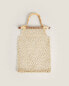 Rattan textured paper mesh beach bag