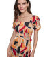 ფოტო #3 პროდუქტის Women's Geo-Print Square-Neck Puff-Sleeve Maxi Dress