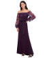 ფოტო #1 პროდუქტის Petite Floating Petals Embellished Off-The-Shoulder Gown