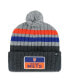 Фото #1 товара Men's Gray New York Mets Stack Cuffed Knit Hat with Pom