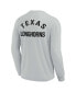 ფოტო #3 პროდუქტის Men's and Women's Gray Texas Longhorns Super Soft Long Sleeve T-shirt