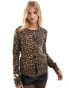 Фото #1 товара ASOS DESIGN crew neck cardigan in leopard print