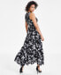 Фото #2 товара Women's Printed Smocked Tiered Maxi Dress