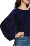 Free People 163795 Women's Gimme Some Lovin' Velvet Blue Top Size XS