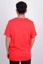 586666-11 Baskılı Bisiklet Yaka Kırmızı Erkek T-shirt