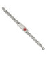 ფოტო #3 პროდუქტის Stainless Steel Red Enamel Medical ID 8" Chain Bracelet