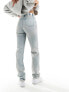 Calvin Klein Jeans high rise straight jeans in light wash Голубой, W32 L30 - фото #5