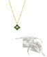 ფოტო #4 პროდუქტის 14K Gold-Plated Green Inlay Clover Necklace
