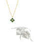 Фото #4 товара 14K Gold-Plated Green Inlay Clover Necklace