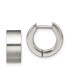 ფოტო #1 პროდუქტის Stainless Steel Brushed Round Hinged Hoop Earrings