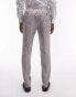 Topman slim linen blend suit trouser in grey Серый, W34 Short - фото #3