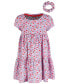 Toddler Girls Ditsy Floral-Print Tiered Dress With Scrunchie, Created for Macy's