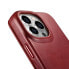 Фото #15 товара Чехол для iPhone 14 Pro ICARER из премиальной бордовой кожи с магнитной клапаном MagSafe CE Oil Wax