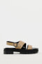 Asymmetric leather sandals