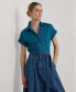 ფოტო #1 პროდუქტის Women's Linen Cuffed Shirt