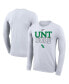 Фото #1 товара Men's White North Texas Mean Green On Court Bench Long Sleeve T-shirt