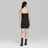 Women's Sleeveless Feather Trim Bodycon Dress - Wild Fable Black XS