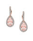 ფოტო #2 პროდუქტის 7CT Style Halo Simulated Pink Morganite Roe Cubic Zirconia AAA CZ Fashion Dangle Drop Teardrop Earrings Prom Bridesmaid Wedding Rose Gold Plated