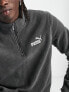 Puma – Essentials – Fleece-Oberteil in Grau mit kurzem 14-Reißverschluss