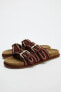 SPLIT LEATHER SANDALS WITH BUCKLES