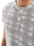 Фото #5 товара ASOS DESIGN t-shirt in texture with grandad neck