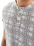 ASOS DESIGN t-shirt in texture with grandad neck