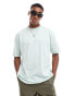 ASOS DESIGN oversized t-shirt in sage green with back print