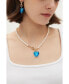 ფოტო #3 პროდუქტის Esmee Glaze Heart Pendant Baroque Pearl Necklace