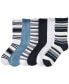 ფოტო #1 პროდუქტის Women's 6-Pk. Striped Roll-Top Socks