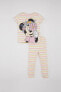 Фото #1 товара Домашняя одежда defacto Пижама Kız Bebek Disney Mickey & Minnie Комплект двойной кратоколлизоний B9241A524SM
