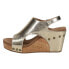 Фото #3 товара Corkys Tiffanee Studded Metallic Wedge Womens Gold Casual Sandals 41-0266-GOLD