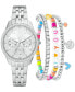 ფოტო #1 პროდუქტის Women's Silver-Tone Bracelet Watch 37mm Gift Set