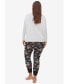 ფოტო #2 პროდუქტის Plus Size Rib Trim Sleep Leggings