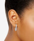 ფოტო #2 პროდუქტის Lab Grown Diamond In & Out Small Hoop Earrings (3/4 ct. t.w.) in Sterling Silver