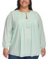 ფოტო #1 პროდუქტის Plus Size Pintucked Top