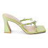 Фото #1 товара COCONUTS by Matisse Levi Rhinestone Block Heels Womens Green Casual Sandals LEV