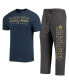 Men's Heathered Charcoal, Navy Cal Bears Meter T-shirt and Pants Sleep Set