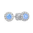 Gold round earrings with light blue crystal 239 001 00806 07