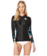 Rip Curl Women's 183963 MOONTIDE Zip Thru Long Sleeve Rash Guard Size 6