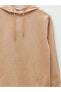 Classic Kapüşonlu Düz Uzun Kollu Pamuklu Kadın Sweatshirt