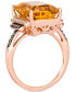 ფოტო #3 პროდუქტის Cinnamon Citrine (5-3/4 ct. t.w.) & Diamond (1/4 ct. t.w.) Statement Ring in 14k Rose Gold