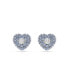 ფოტო #1 პროდუქტის Heart, Blue, Rhodium Plated Hyperbola Stud Earrings