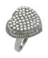 ფოტო #1 პროდუქტის Suzy Levian Sterling Silver Cubic Zirconia Pave Heart Elevated Statement Ring